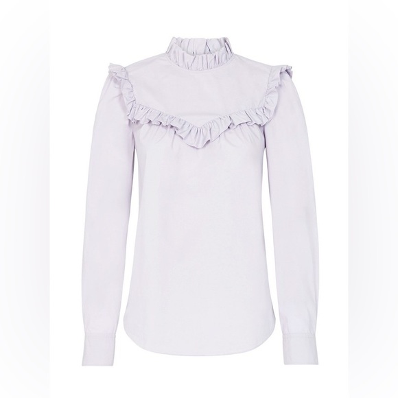 Rebecca Taylor - Poplin Ruffle Top Parma Violet - Picture 3 of 4